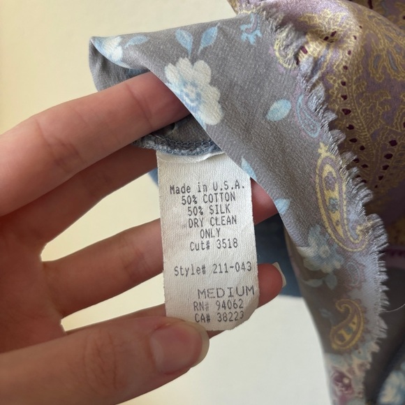 Y2K Silk Patchwork Print V-Neck Cowgirl Western Tank Top 90s Language Brand - Picture 8 of 9